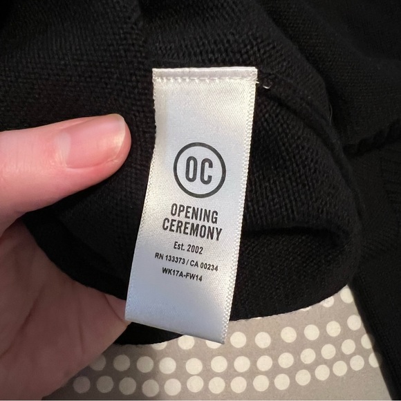 Opening ceremony black wool hand sweater flocked goth diesel Owens - Picture 4 of 8